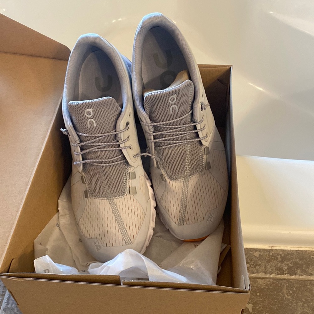 EUC practically new On Running Cloud 5 in sold out Glacier White!